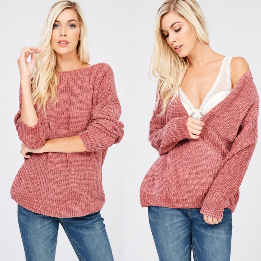 NITDA Chenille Sweater - MARSALA - Picture 2 of 3